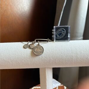 Alex & Ani PENN STATE charm Bangle Bracelet, Silver Tone, & Bonus Lapel Pin